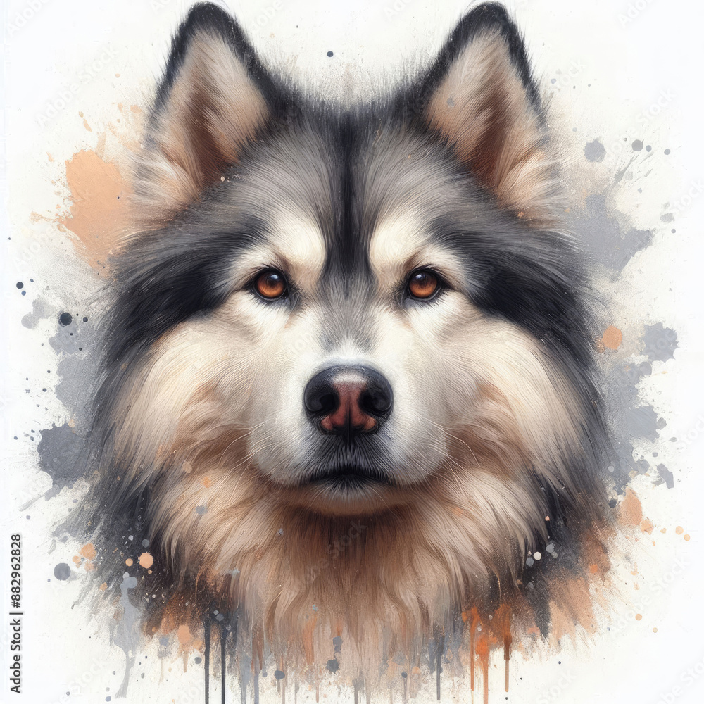 animal Abstract portrait painting of Dog animal Abstract portrait painting of Dog