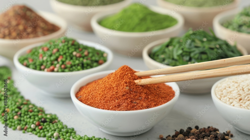Concept of variety and abundance, as there are many different types of spices Concept of variety and abundance, as there are many different types of spices