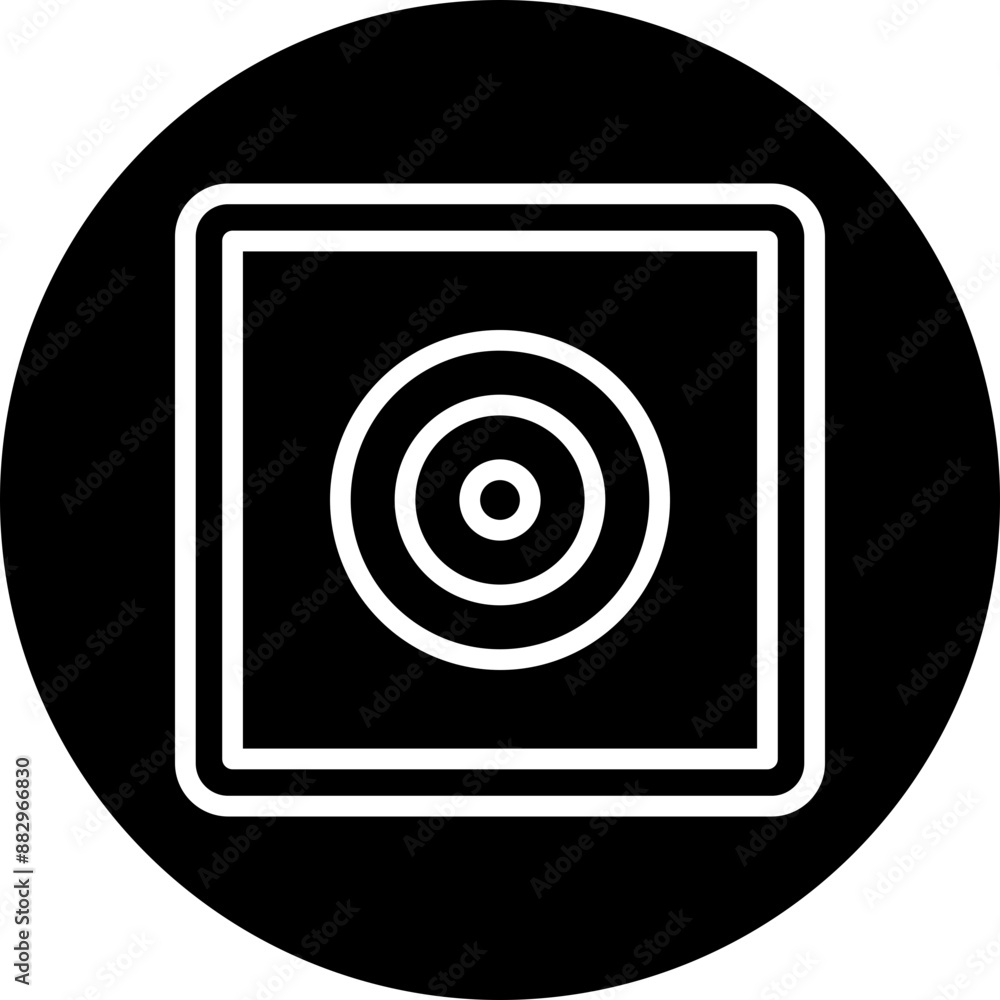 Alarm Button Vector Line White Circle Black Alarm Button Vector Line White Circle Black