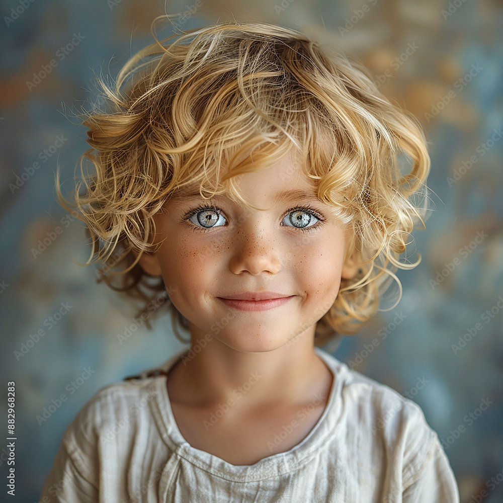 Portrait of a beautiful little smiling boy