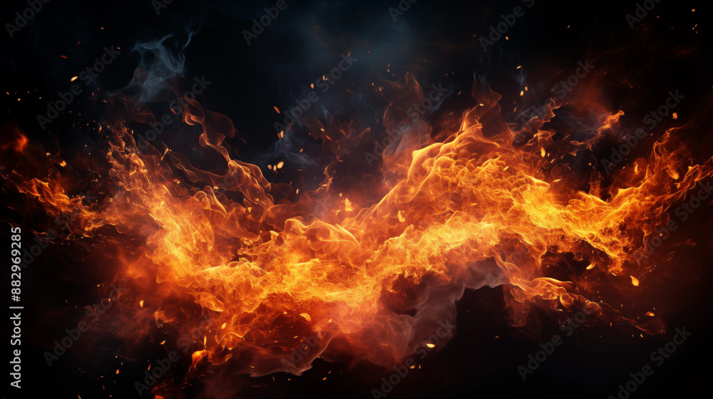 Sparks from a fire on a black background Sparks from a fire on a black background