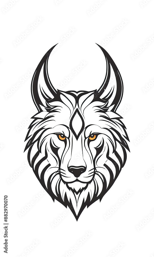 Fototapeta premium icon with a mascotte for merchandising, brand identity symbol