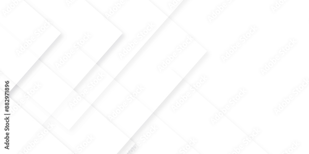 Abstract white and gray background design with layers of textured white transparent material in triangle and squares shapes. White color technology concept geometric line template background. Abstract white and gray background design with layers of textured white transparent material in triangle and squares shapes. White color technology concept geometric line template background.