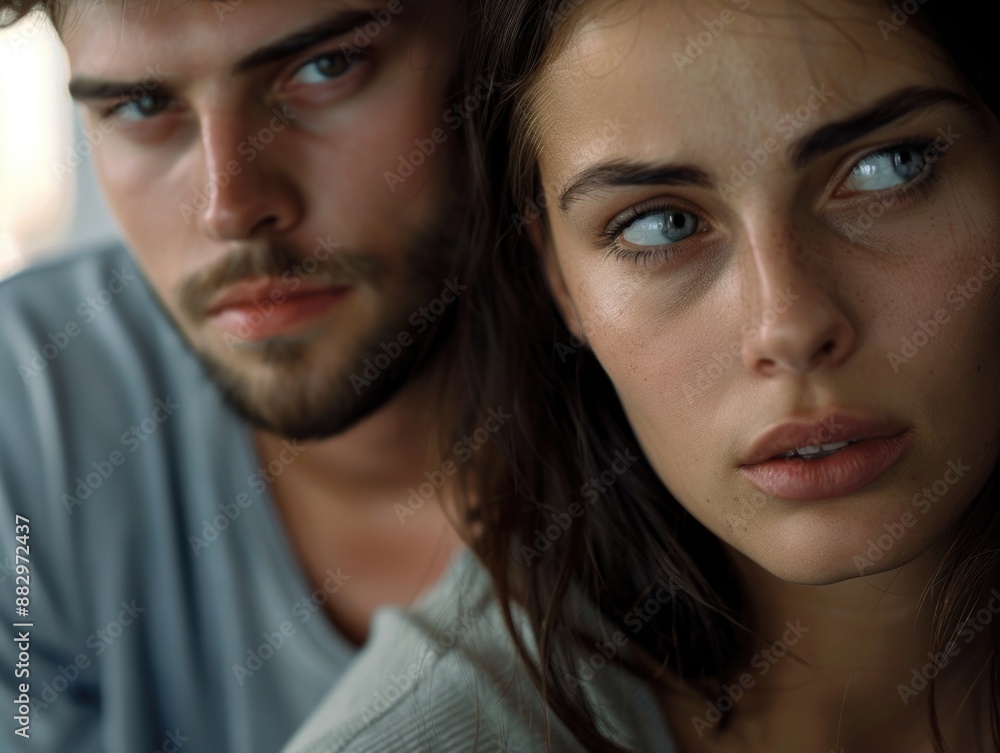 A man and a woman looking directly at the viewer, smiling A man and a woman looking directly at the viewer, smiling