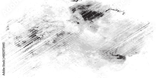 Black and white abstract grunge background with halftone style.
