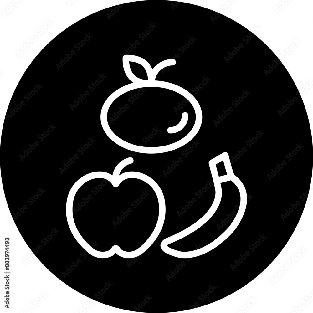 Dietary Food Vector Line White Circle Black Dietary Food Vector Line White Circle Black