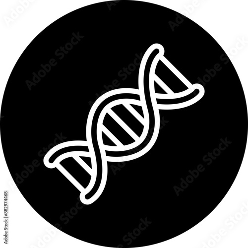 DNA Vector Line White Circle Black