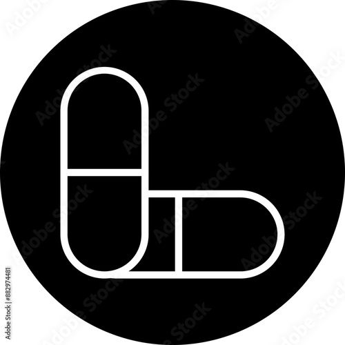 Capsules Vector Line White Circle Black