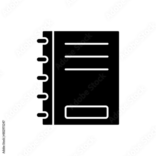 notebook icon, silhouette vector isolated on white background. simple and modern design