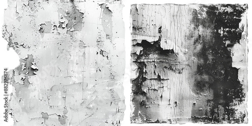 Grunge Distressed Texture Set Isolated on Transparent or White Background, PNG photo