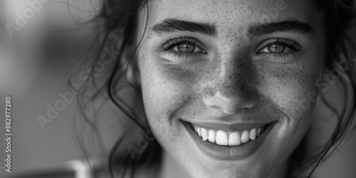 Close-up portrait of a woman with freckles, great for beauty and lifestyle shots