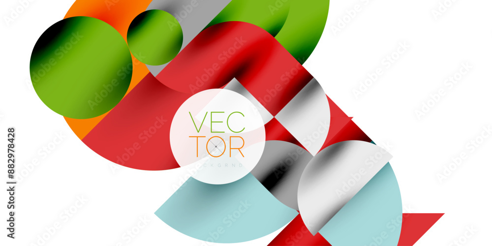 Shadow effect shiny circles and round triangles geometric modern art. Vector Illustration For Wallpaper, Banner, Background, Card, Book Illustration, landing page Shadow effect shiny circles and round triangles geometric modern art. Vector Illustration For Wallpaper, Banner, Background, Card, Book Illustration, landing page