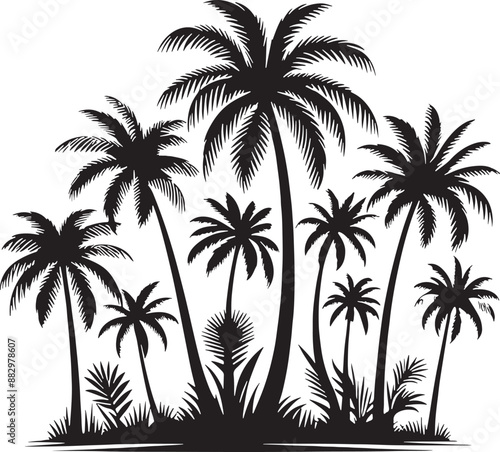 Wallpaper Mural Palm tree silhouette vector illustration design Torontodigital.ca