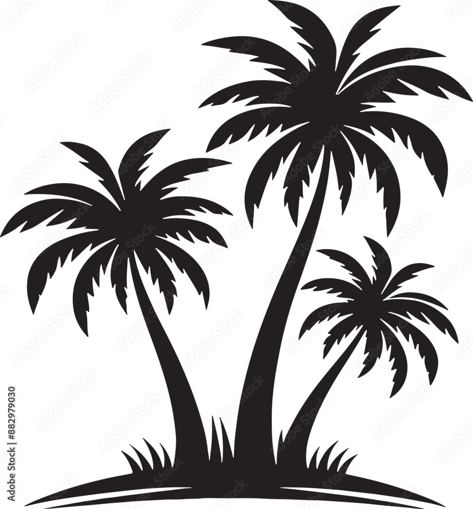 Obraz premium Palm tree silhouette vector illustration design