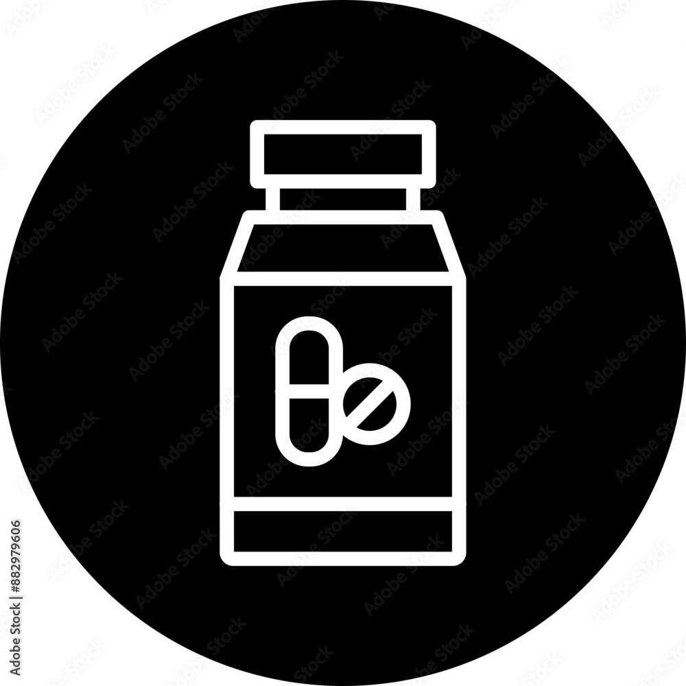 Medicine Vector Line White Circle Black Medicine Vector Line White Circle Black