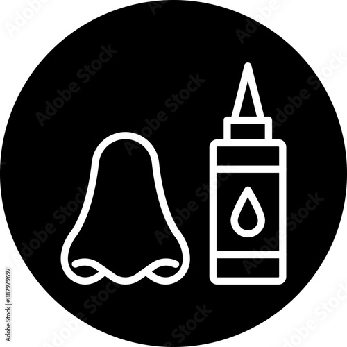 Nasal Vector Line White Circle Black