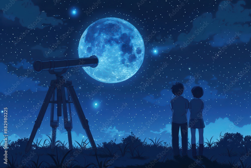 In a supernatural scene, ghostly astronomers gazed through enchanted telescopes, their eyes capturing the mesmerizing dance of celestial bodies across the supernatural night sky In a supernatural scene, ghostly astronomers gazed through enchanted telescopes, their eyes capturing the mesmerizing dance of celestial bodies across the supernatural night sky