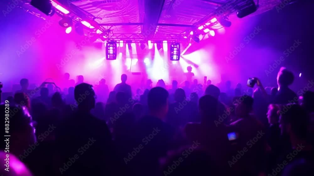 Silhouette, party or crowd in a underground club, dance concert dancing with freedom in crazy rock music festival at night. Audience, nightclub and excited people at a techno, rave or punk disco event Silhouette, party or crowd in a underground club, dance concert dancing with freedom in crazy rock music festival at night. Audience, nightclub and excited people at a techno, rave or punk disco event