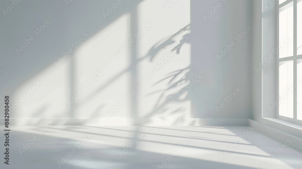Minimalist natural light windows with shadow overlay on textured wall, creating abstract background Minimalist natural light windows with shadow overlay on textured wall, creating abstract background
