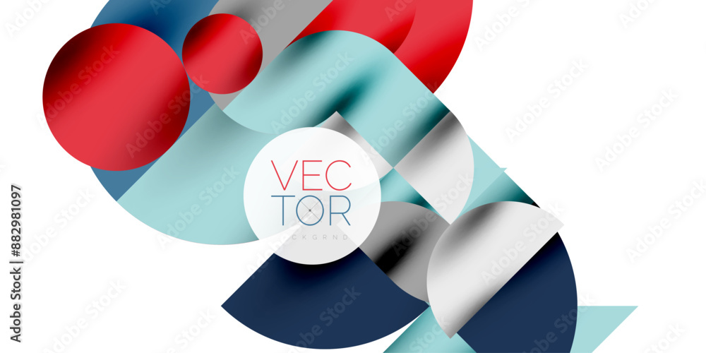 Tech minimal circular shapes geometric art. Vector modern circles Tech minimal circular shapes geometric art. Vector modern circles