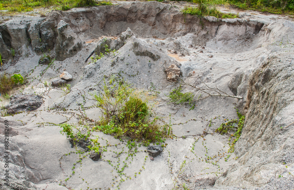 Stone surface from excavation and erosion Stone surface from excavation and erosion