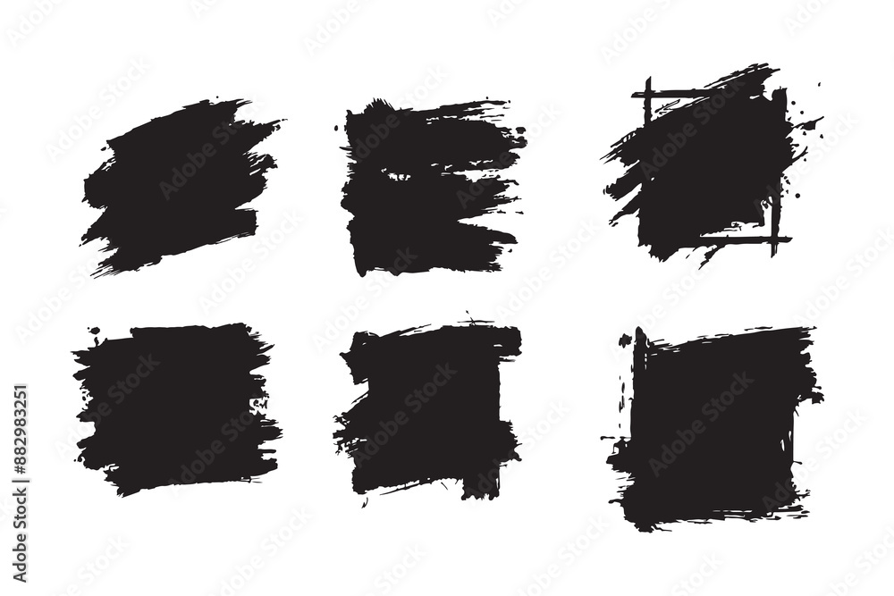 Black brush stroke vector silhouette Black brush stroke vector silhouette