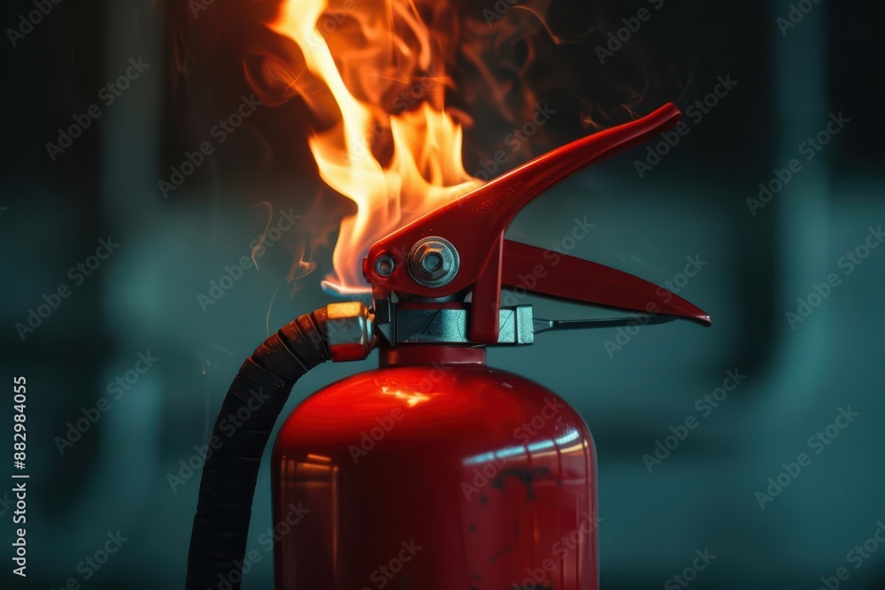Obraz premium The fire extinguisher glowed with a supernatural scene, ready to unleash its lifesaving power in an emergency