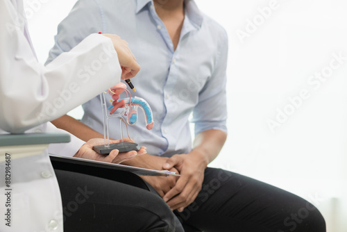 A young man was diagnosed with a tumor in his prostate and the medical team diagnosed him with prostate cancer and provided counseling to health care patients to undergo cancer treatment and surgery.