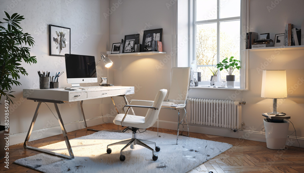 Fototapeta premium Bureau moderne et élégant avec lumière naturelle