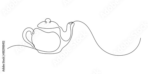 Teapot. Continuous line drawing.