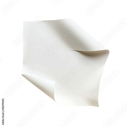 A white piece of paper is folded in half and has a crease in the middle