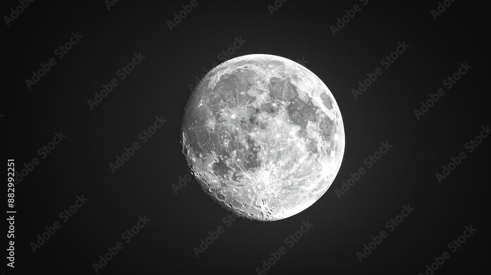 Fototapeta premium Photographing a full moon against a dark sky
