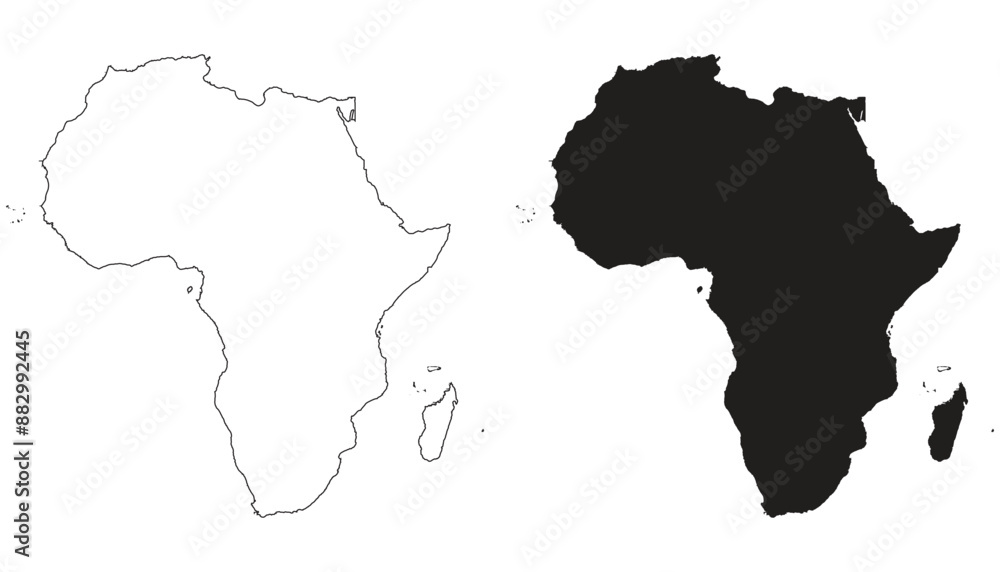 Blank outline African map vector Blank outline African map vector