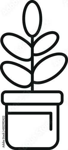 Simple, scalable and editable vector illustration of a plant growing in a pot