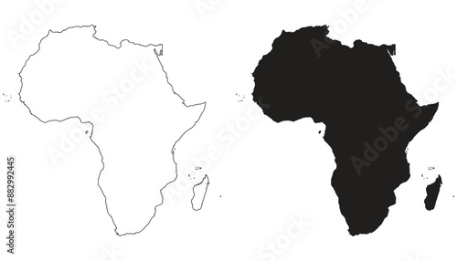 Blank outline African map vector