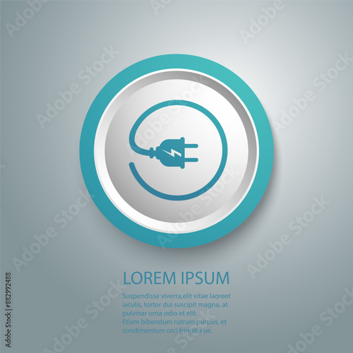 Plug vector icon, electric symbol. Simple, flat design for web or mobile app