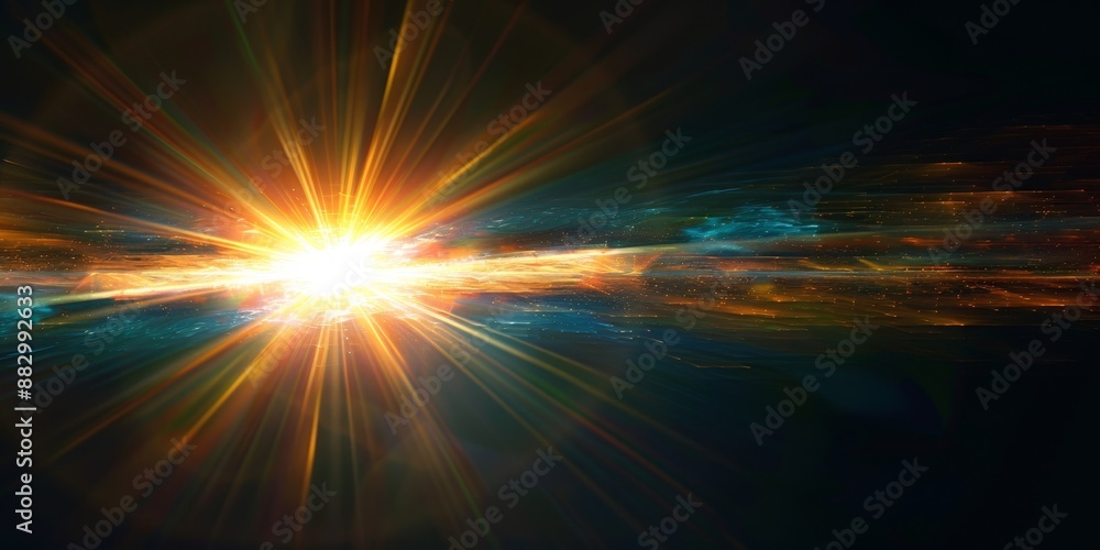 Fototapeta premium Overlays, overlay, light transition, effects sunlight, lens flare, light leaks. sun rays light effects, overlays or flare glow isolated on black background for design, Generative AI