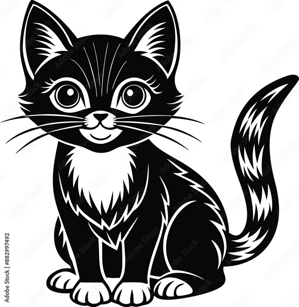 Black Cat vector art illustration Black Cat vector art illustration