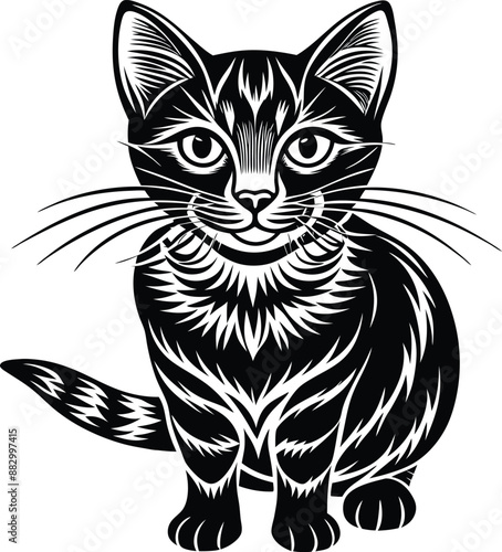 Black Cat vector art illustration