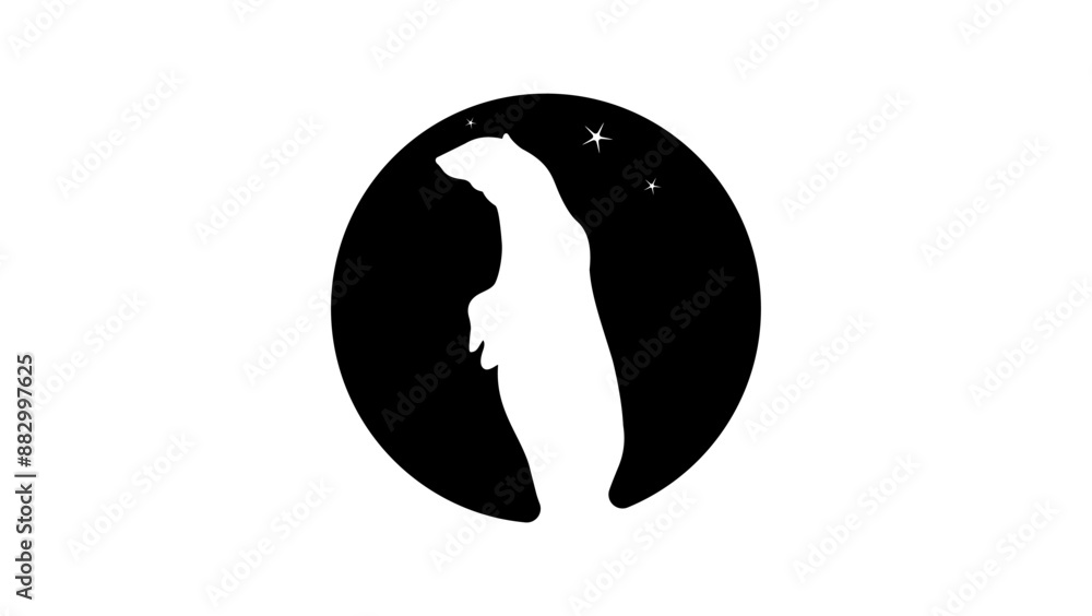 polar bear logo, black isolated silhouette polar bear logo, black isolated silhouette