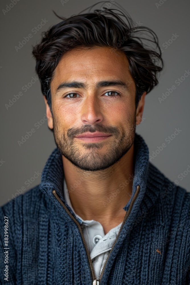 Obraz premium portrait of a young man with blue hair and beard