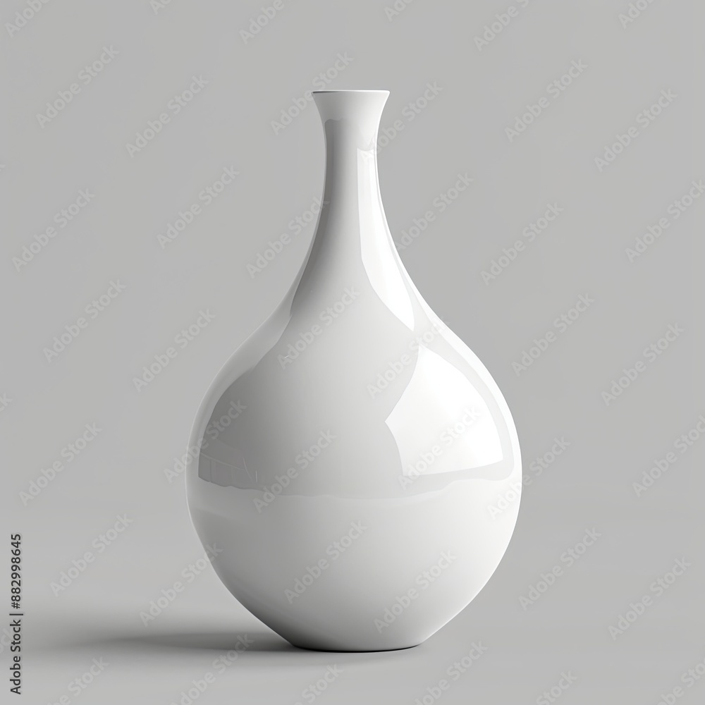 White ceramic vase isolated on alpha background, 3d rendering White ceramic vase isolated on alpha background, 3d rendering
