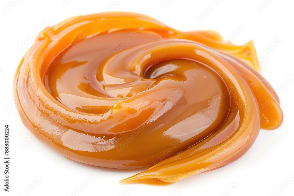 melted caramel isolated on white background
