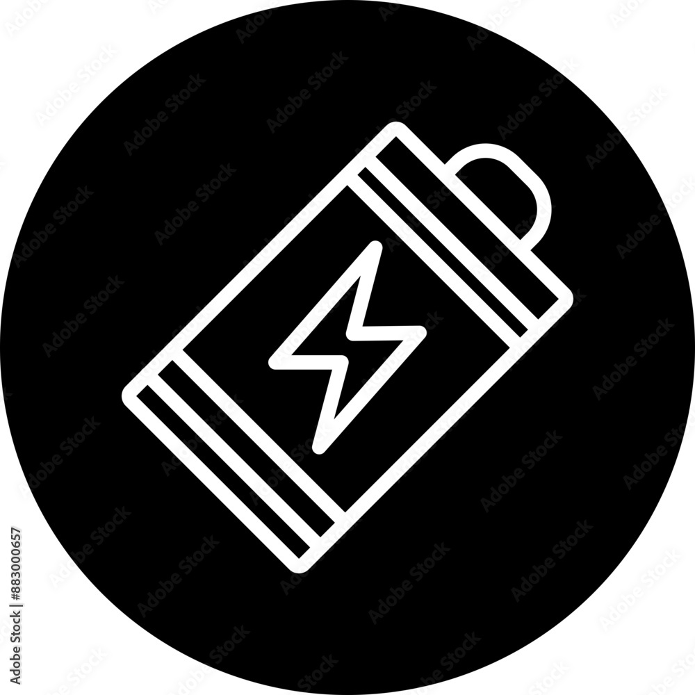 Battery Vector Line White Circle Black Battery Vector Line White Circle Black