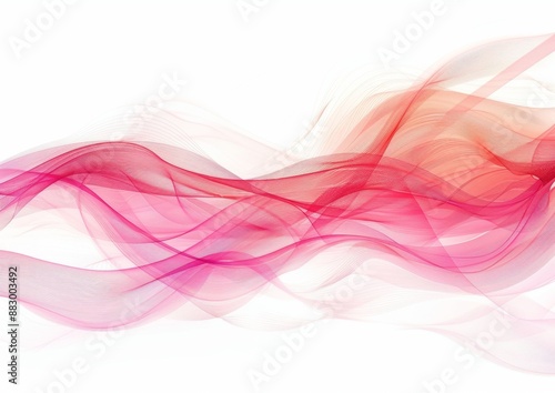 Abstract background with pink and red wavy lines on white background