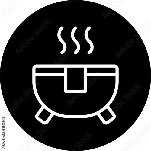 Hot Tub Vector Line White Circle Black