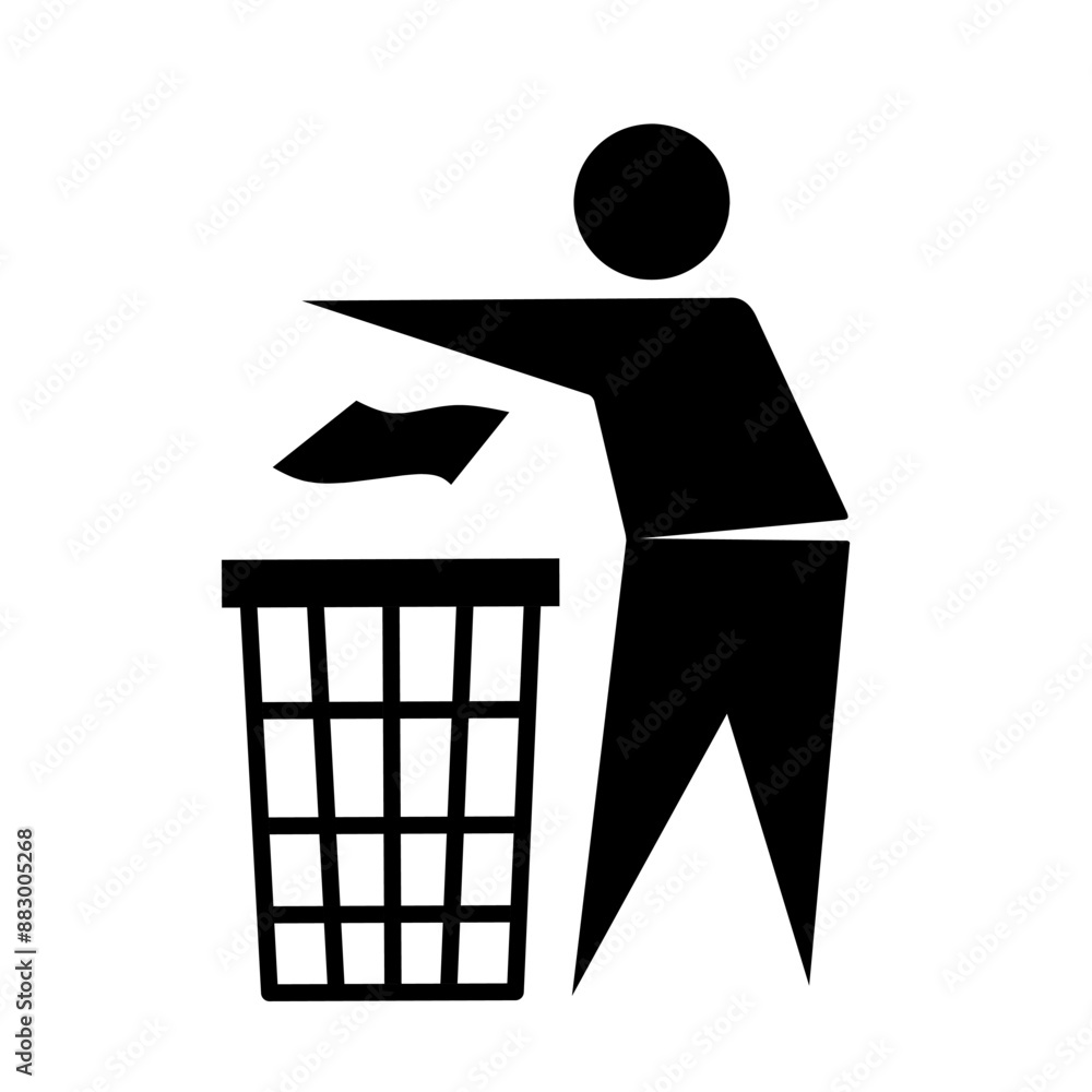 symbol for throwing rubbish in its place with a simple design. symbol for keeping clean symbol for throwing rubbish in its place with a simple design. symbol for keeping clean