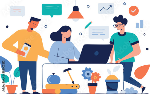 Creative business professionals collaborating together