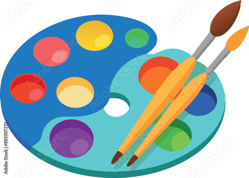 Artist's palette with colorful paint
