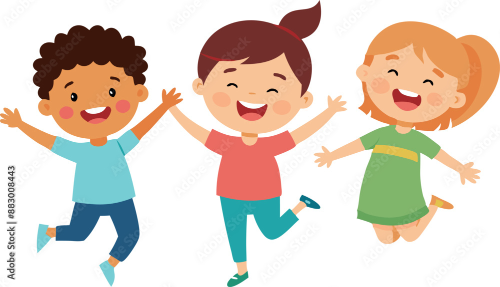 Happy children running and playing outside Happy children running and playing outside